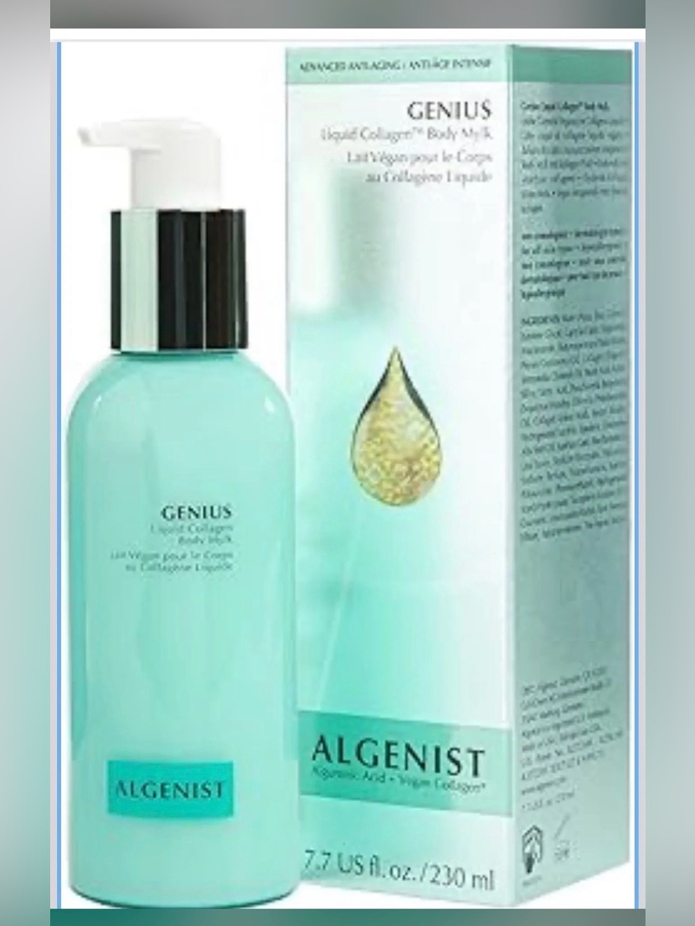 Algenist Seafoam Green Genius Liquid Collagen Body Milk
